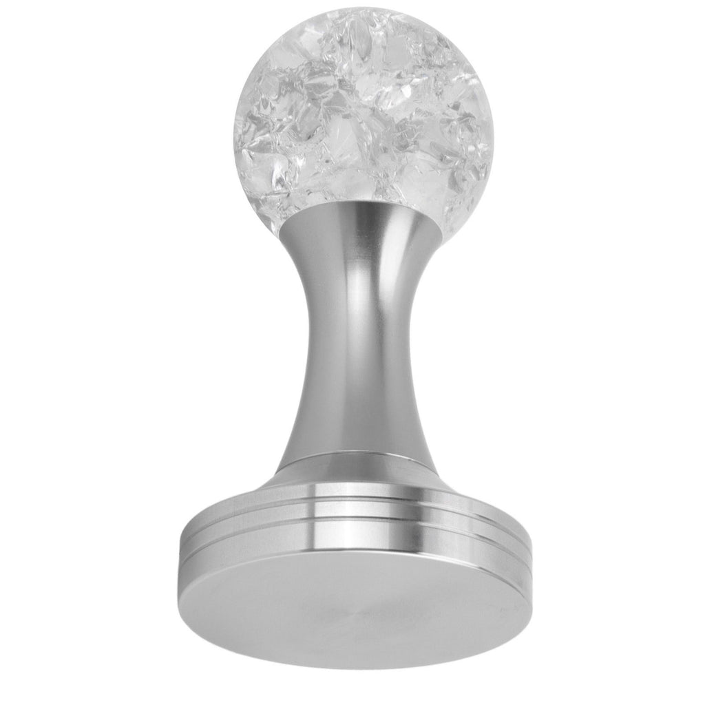 Crystal Ball Coffee Flat Tamper Stainless Steel Base Powder Hammer for Coffee Accessories Silver 53mm