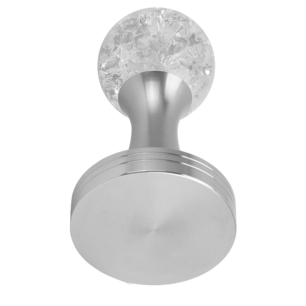 Crystal Ball Coffee Flat Tamper Stainless Steel Base Powder Hammer for Coffee Accessories Silver 53mm