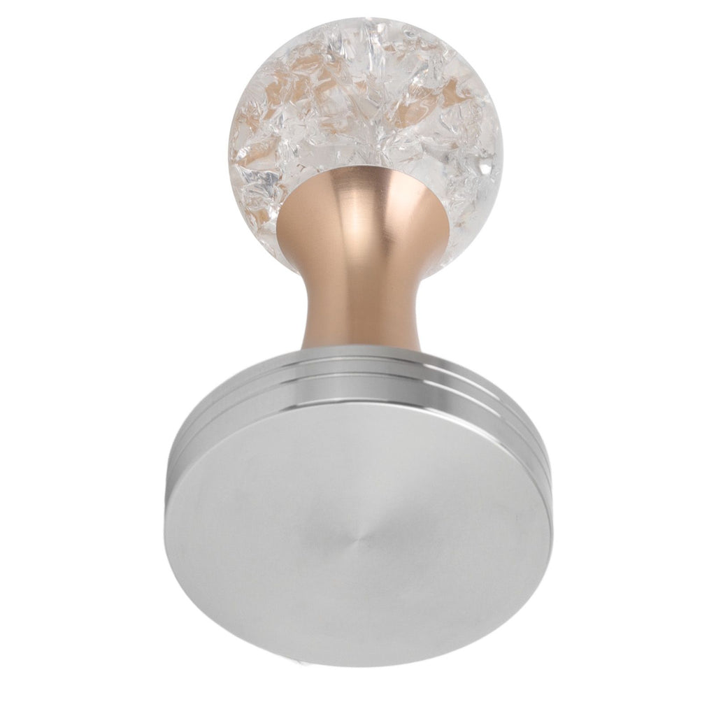 Crystal Ball Coffee Flat Tamper Stainless Steel Base Powder Hammer for Coffee Accessories Gold 51mm