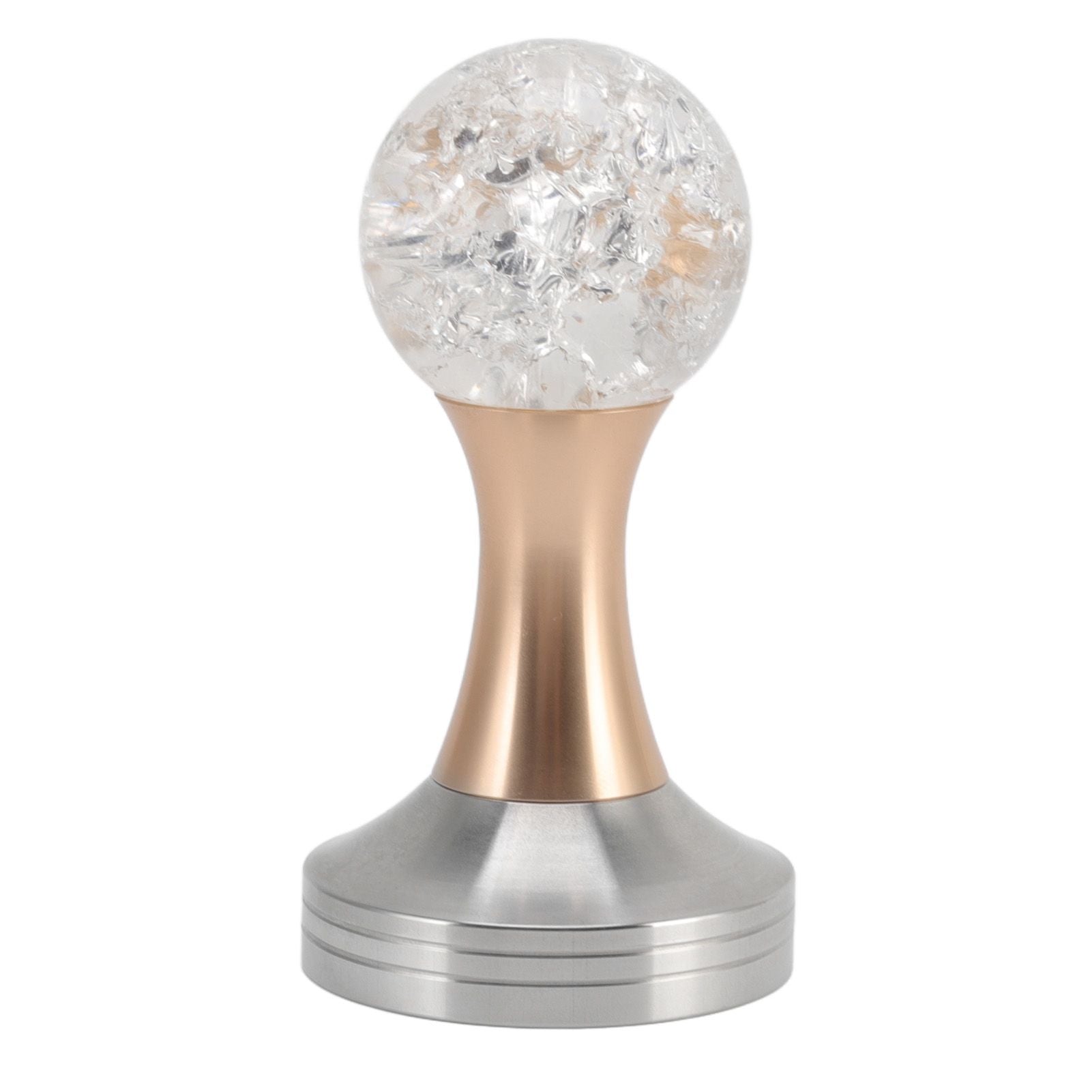 Crystal Ball Coffee Flat Tamper Stainless Steel Base Powder Hammer for Coffee Accessories Gold 53mm