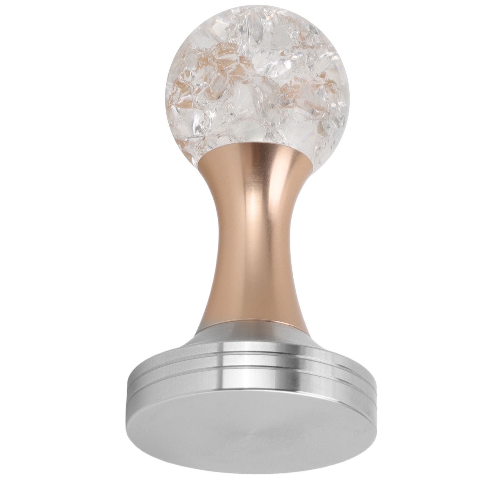 Crystal Ball Coffee Flat Tamper Stainless Steel Base Powder Hammer for Coffee Accessories Gold 53mm