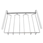 Wine Glass Holder Stainless Steel Punch Free Wine Glass Rack Under Cabinet for Home Goblet Storage