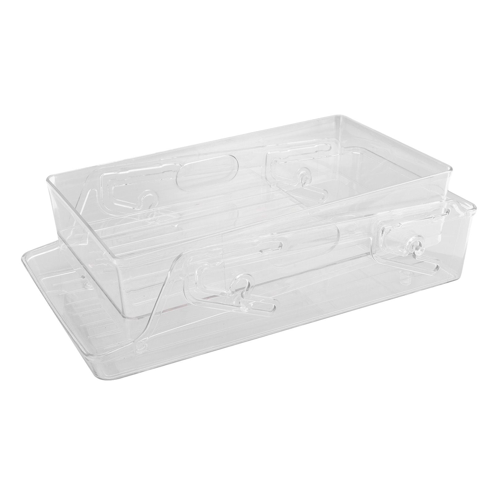 Automatic Rolling Beverage Soda Can Storage Organizer Double Layers Plastic Refrigerator Can Holder Dispenser Bin