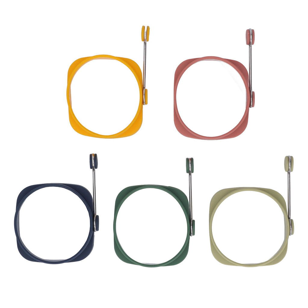 5 PCS Handle Egg Frying Rings Silicone Double Sided Egg Rings Quadrate Round Dual Use Omelet Mold
