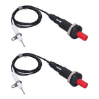 2 Pcs Piezo Igniter 1 Out 2 Push Button with Ignition Needle Wire 1 Meter Piezoelectric Ignition for Fireplace Oven Heater Kitchen