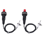 2 Pcs Piezo Igniter 1 Out 2 Push Button with Ignition Needle Wire 1 Meter Piezoelectric Ignition for Fireplace Oven Heater Kitchen