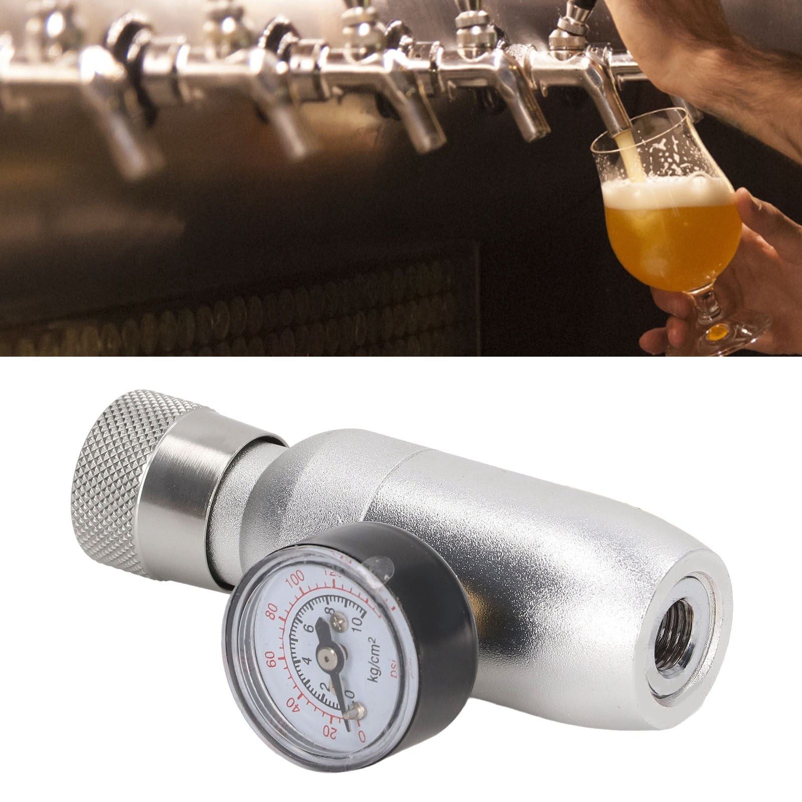 Stainless Steel Homebrew Gas Regulator Beer Keg Pressure Regulator for Homebrew Wine