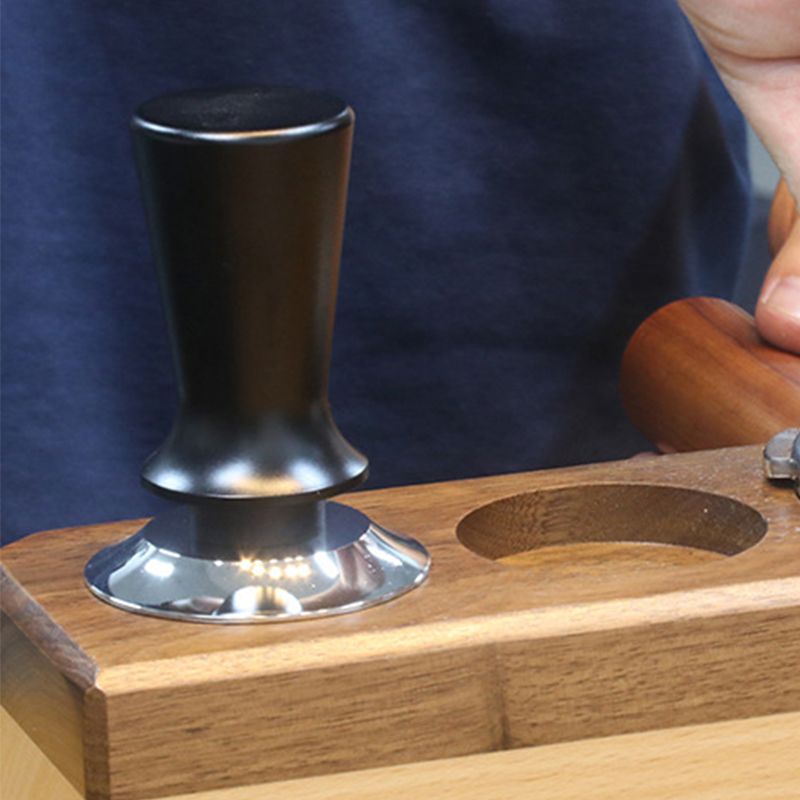 Elastic Coffee Tamper Stainless Steel Constant Pressure Spring Coffee Tamper 2nd Generation Black 51mm/2.0in
