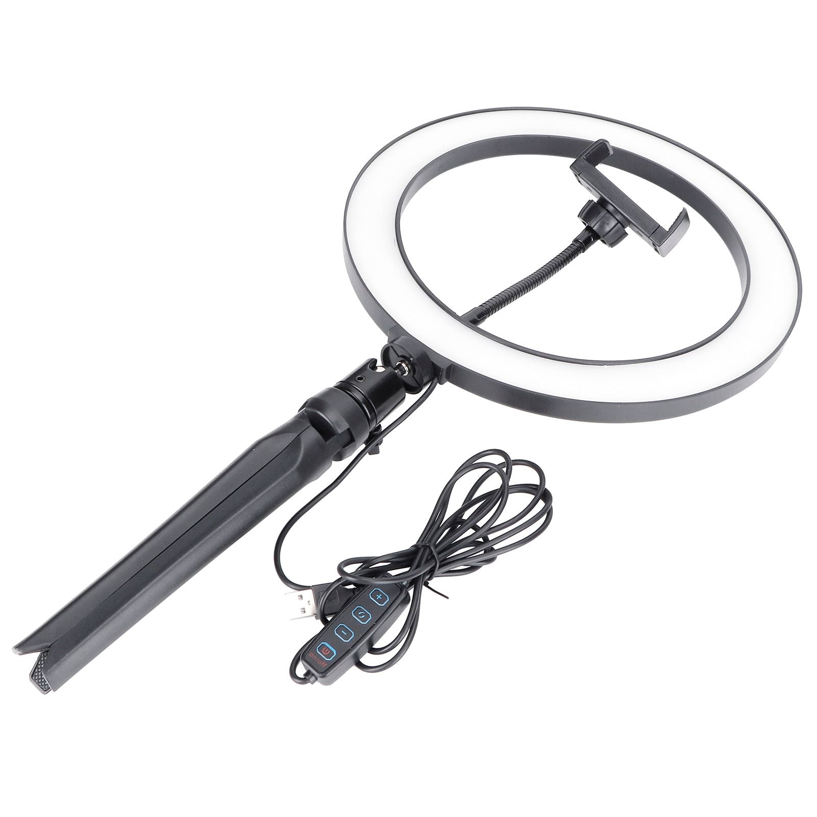 LED Ring Light 10 Levels Dimming Desktop Fill Lamp with 3 Color Temperature for Live Broadcast