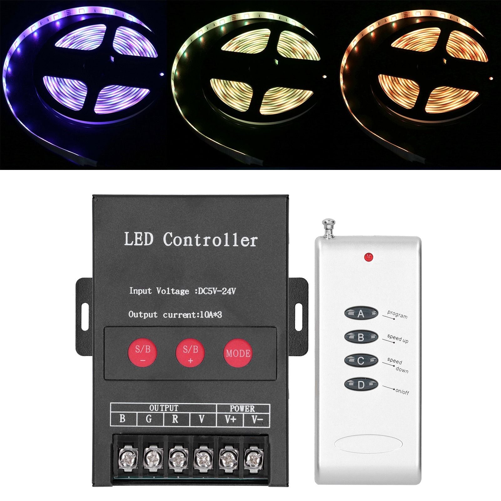 DC5‑24V 360W LED Strip Light Controller Colorful RGB Module Control Brightness Speed Adjustment