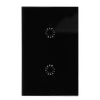 LED Smart Light Switch WiFi Wall Touch 2 Gang for Amazon Alexa Intelligent Voice APP Control AC 95‑250VBlack Cover