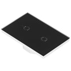 LED Smart Light Switch WiFi Wall Touch 2 Gang for Amazon Alexa Intelligent Voice APP Control AC 95‑250VBlack Cover