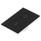 LED Smart Light Switch WiFi Wall Touch 2 Gang for Amazon Alexa Intelligent Voice APP Control AC 95‑250VBlack Cover