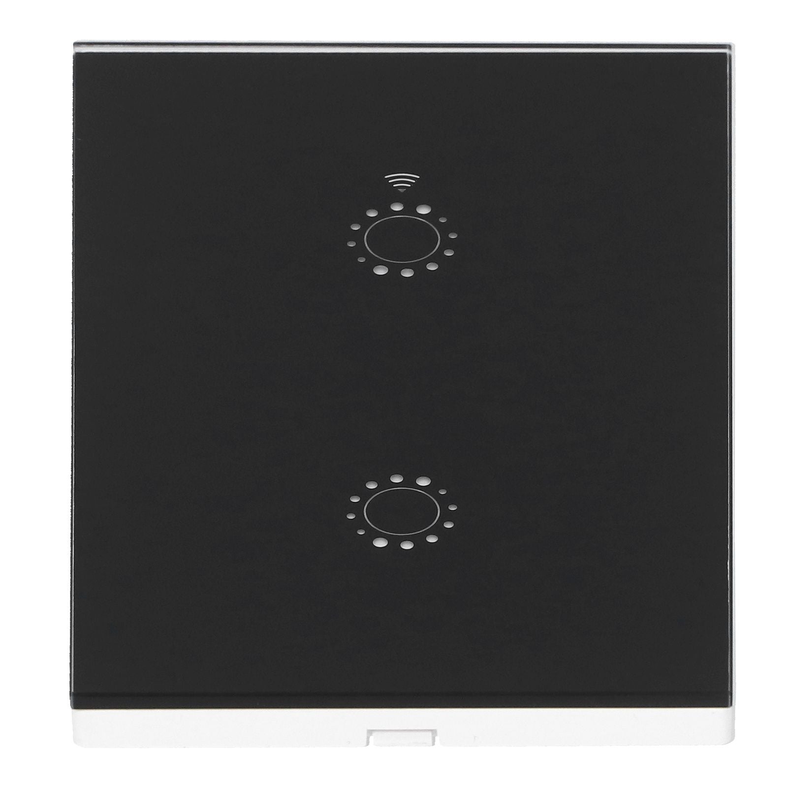 LED Smart Light Switch WiFi Wall Touch 2 Gang for Amazon Alexa Intelligent Voice APP Control AC 95‑250VBlack Cover