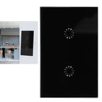 LED Smart Light Switch WiFi Wall Touch 2 Gang for Amazon Alexa Intelligent Voice APP Control AC 95‑250VBlack Cover