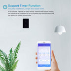 LED Smart Light Switch WiFi Wall Touch 2 Gang for Amazon Alexa Intelligent Voice APP Control AC 95‑250VBlack Cover