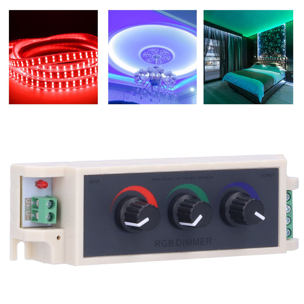 RGB Knob Dimmer Smart LED Light Brightness Adjustment 3‑Channel Controller DC12‑24V