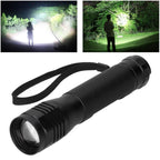Bright P8 LED Flashlight Rotating Zoomable Torch Lamp IPX5 Waterproof for Outdoor Camping Hiking Emergency