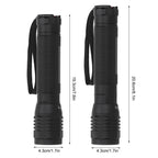 Bright P8 LED Flashlight Rotating Zoomable Torch Lamp IPX5 Waterproof for Outdoor Camping Hiking Emergency