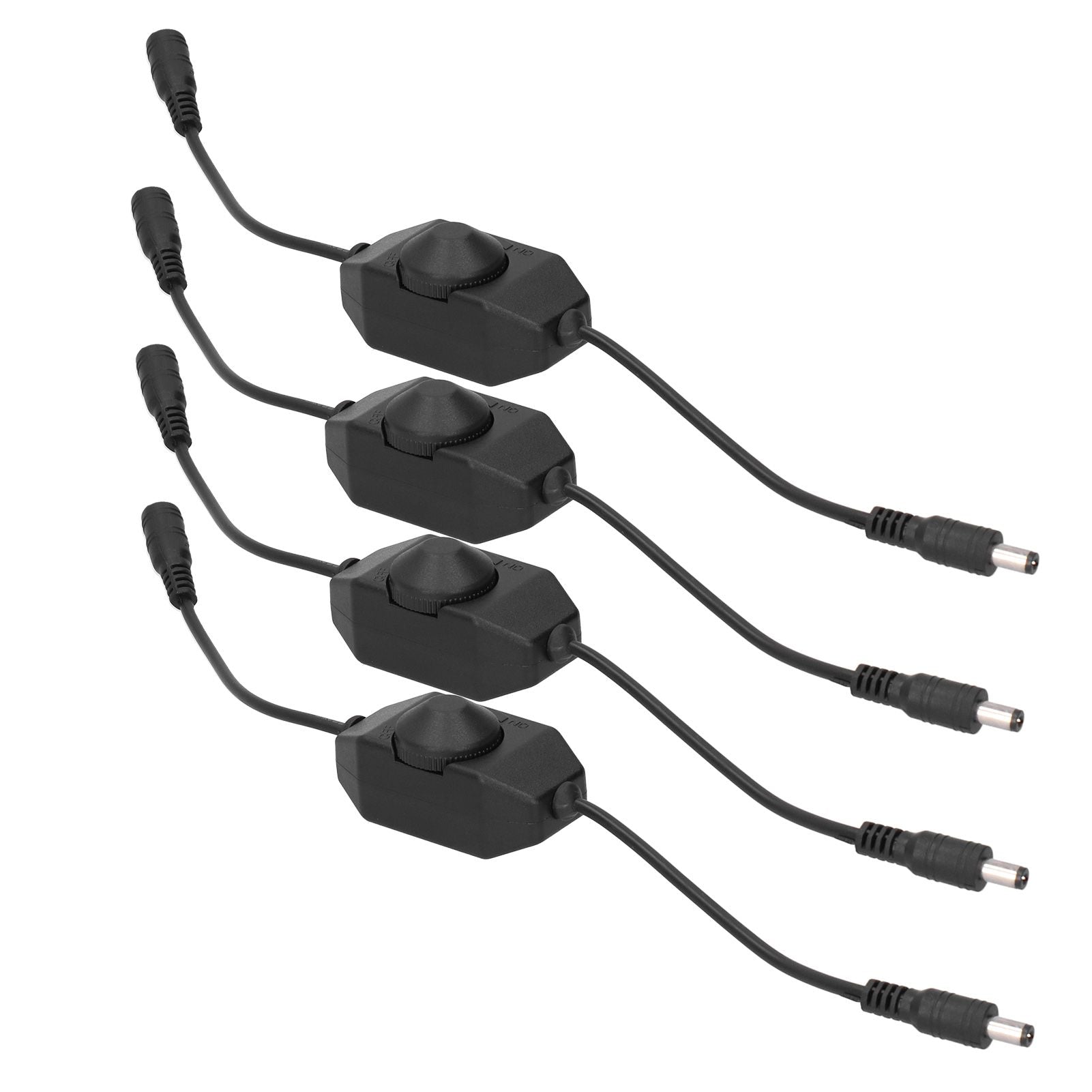 4Pcs 12V LED Brightness Dimmer Lamp Stepless Dimming Knob Controller Accessory Black