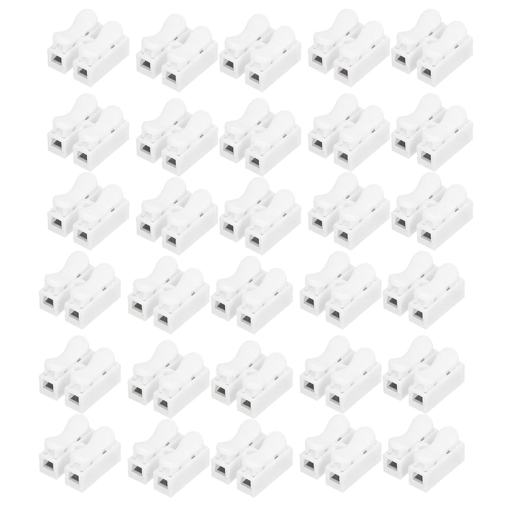 100pcs CH‑2 Connectors for LED Ceiling Light Flame Retardant 2 Port Press Terminal