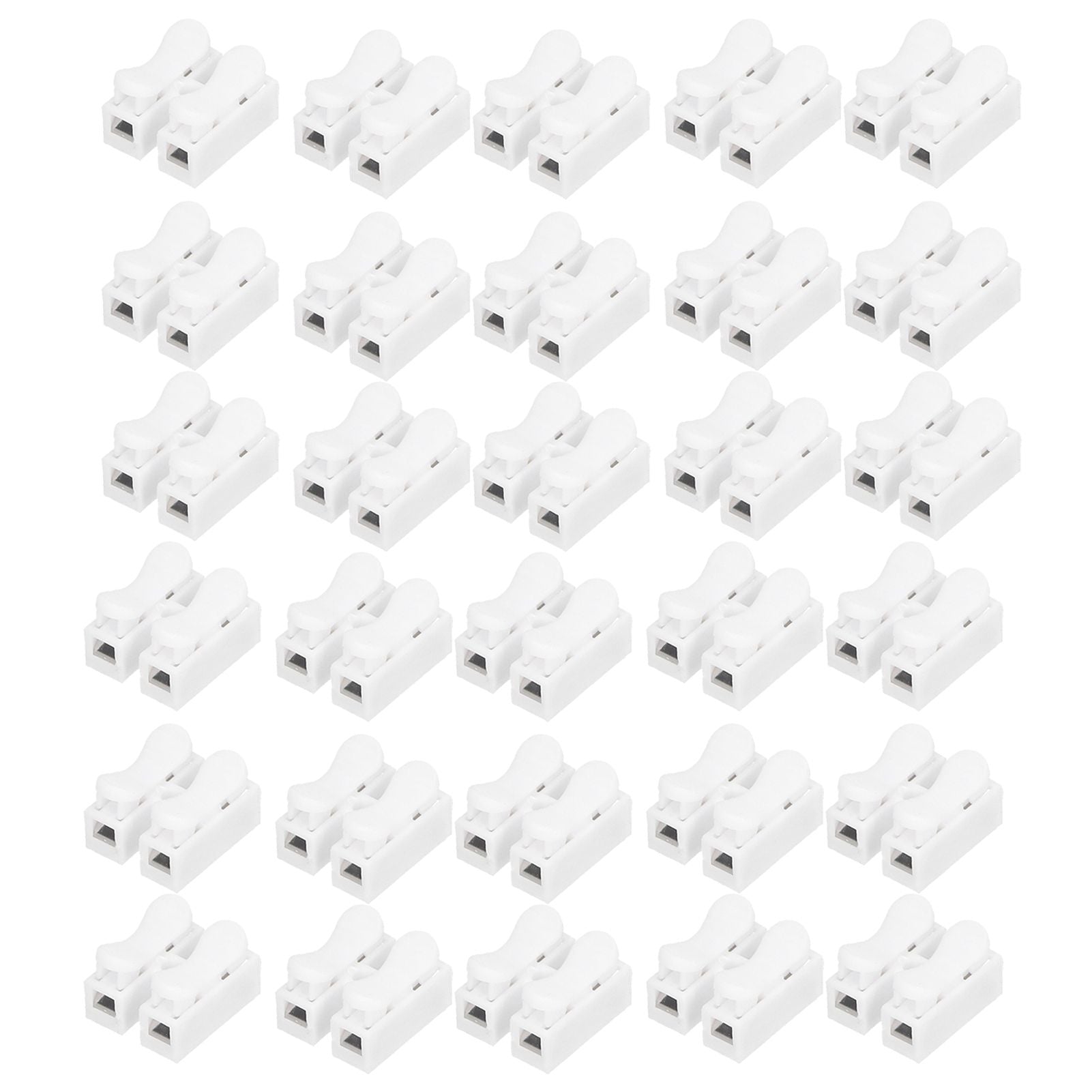 100pcs CH‑2 Connectors for LED Ceiling Light Flame Retardant 2 Port Press Terminal