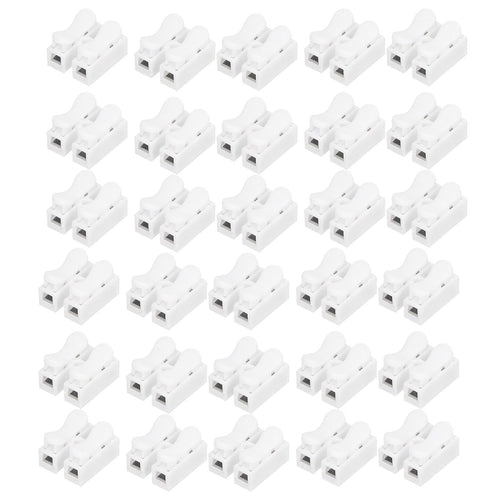 100pcs CH‑2 Connectors for LED Ceiling Light Flame Retardant 2 Port Press Terminal