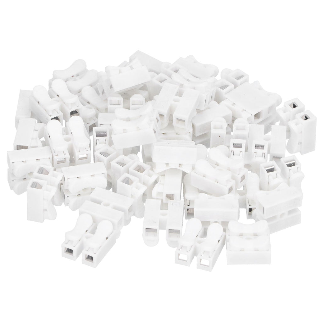 100pcs CH‑2 Connectors for LED Ceiling Light Flame Retardant 2 Port Press Terminal