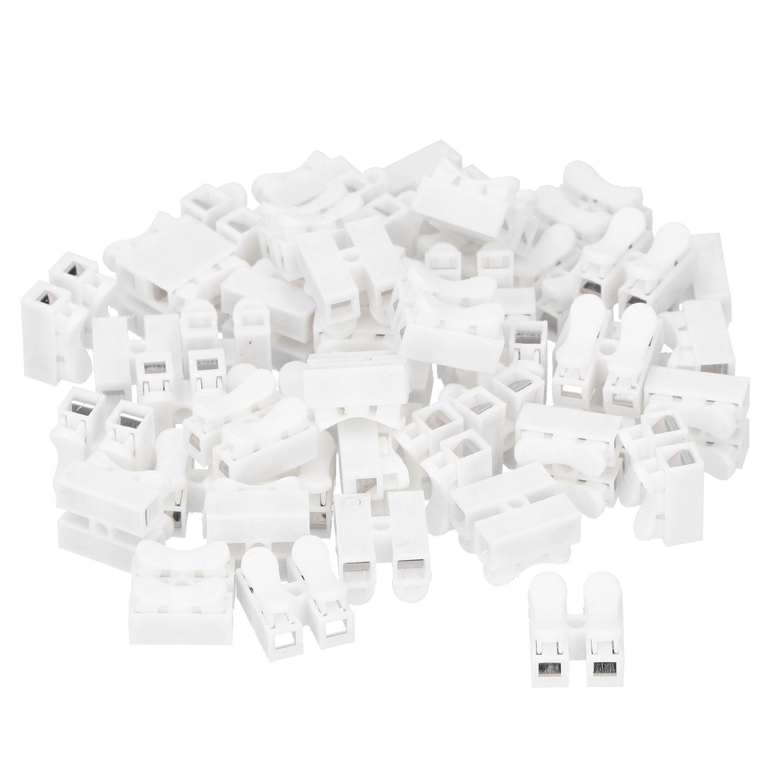100pcs CH‑2 Connectors for LED Ceiling Light Flame Retardant 2 Port Press Terminal