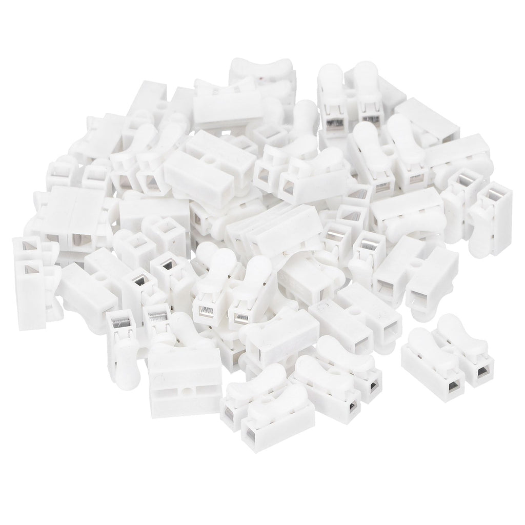 100pcs CH‑2 Connectors for LED Ceiling Light Flame Retardant 2 Port Press Terminal