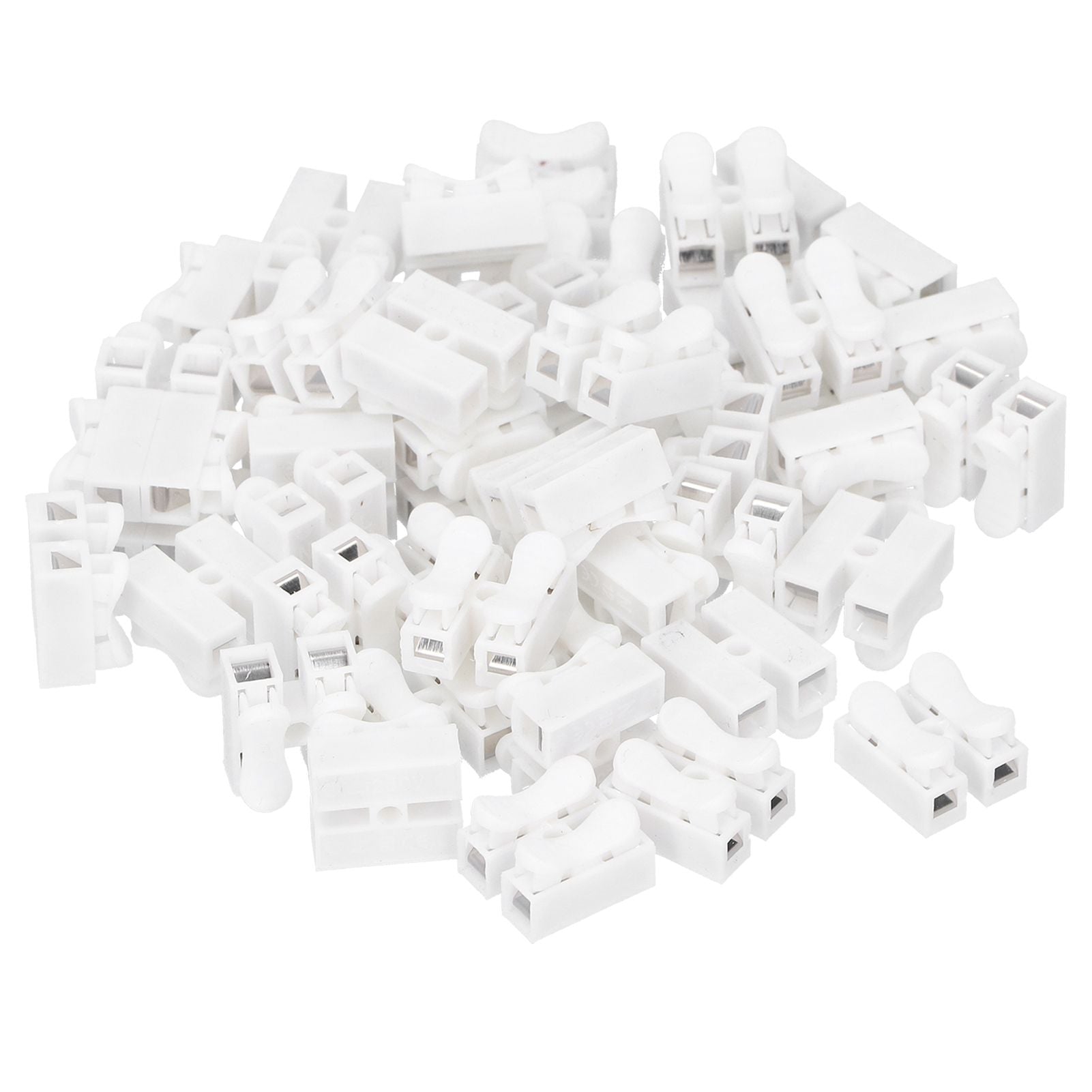100pcs CH‑2 Connectors for LED Ceiling Light Flame Retardant 2 Port Press Terminal