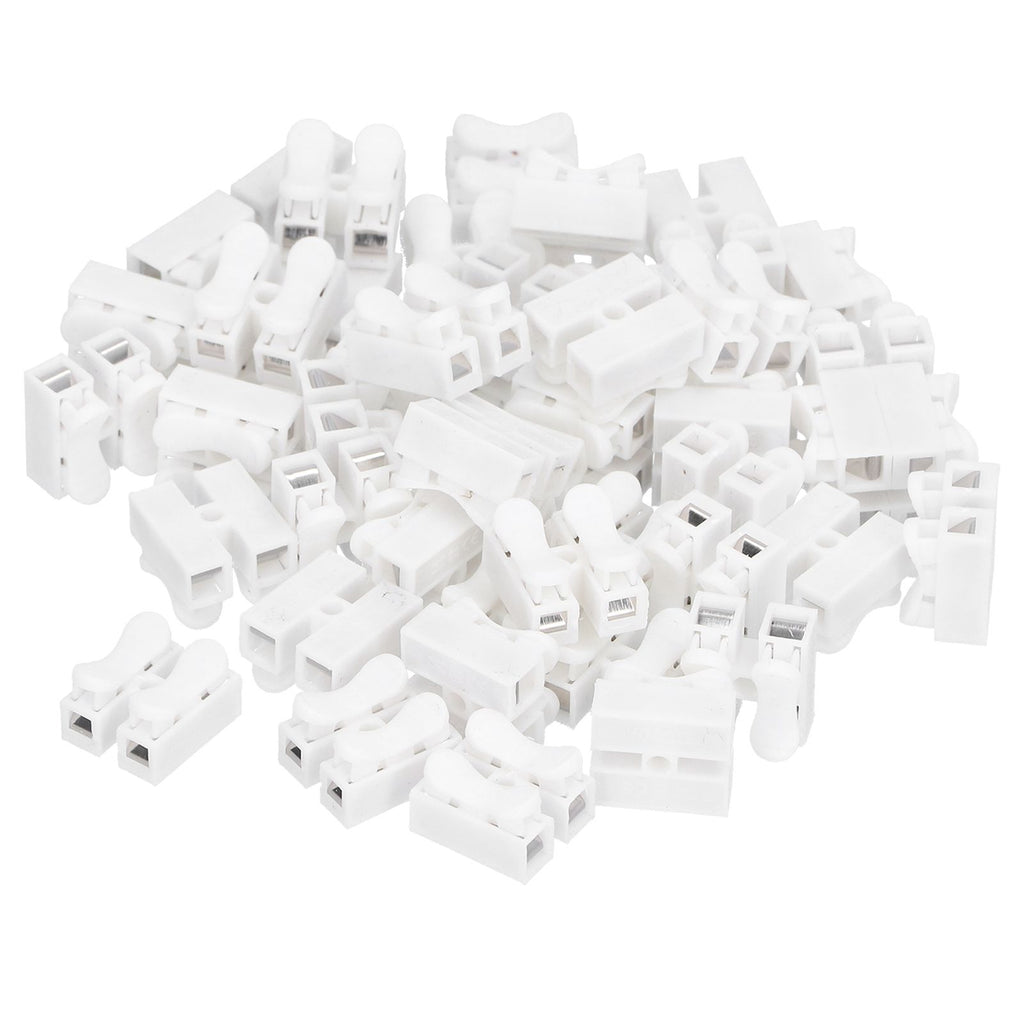 100pcs CH‑2 Connectors for LED Ceiling Light Flame Retardant 2 Port Press Terminal