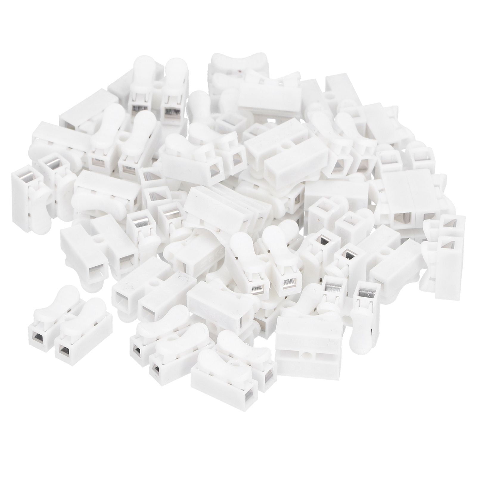 100pcs CH‑2 Connectors for LED Ceiling Light Flame Retardant 2 Port Press Terminal