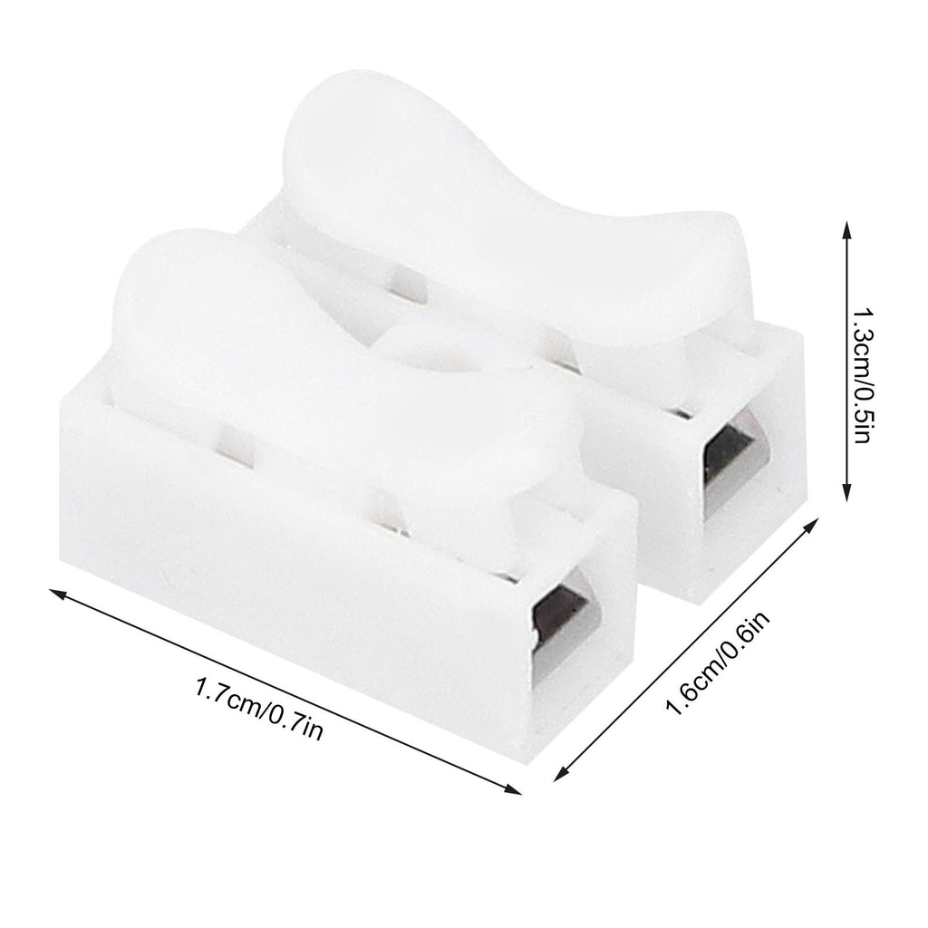 100pcs CH‑2 Connectors for LED Ceiling Light Flame Retardant 2 Port Press Terminal
