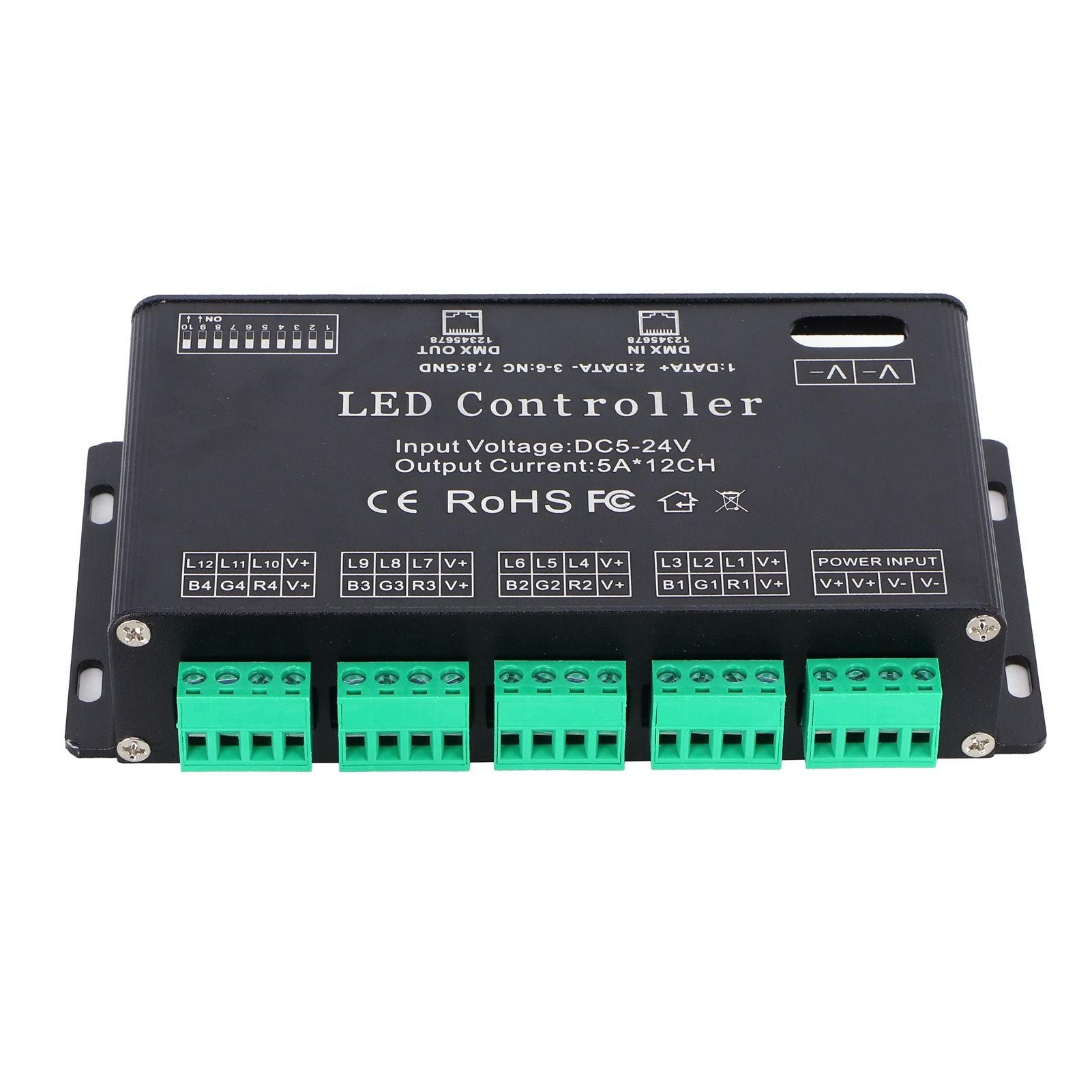 12 Channel DMX Constant Decoder RGB LED Light Strip Controller DMX512 Decoder DC5-24V