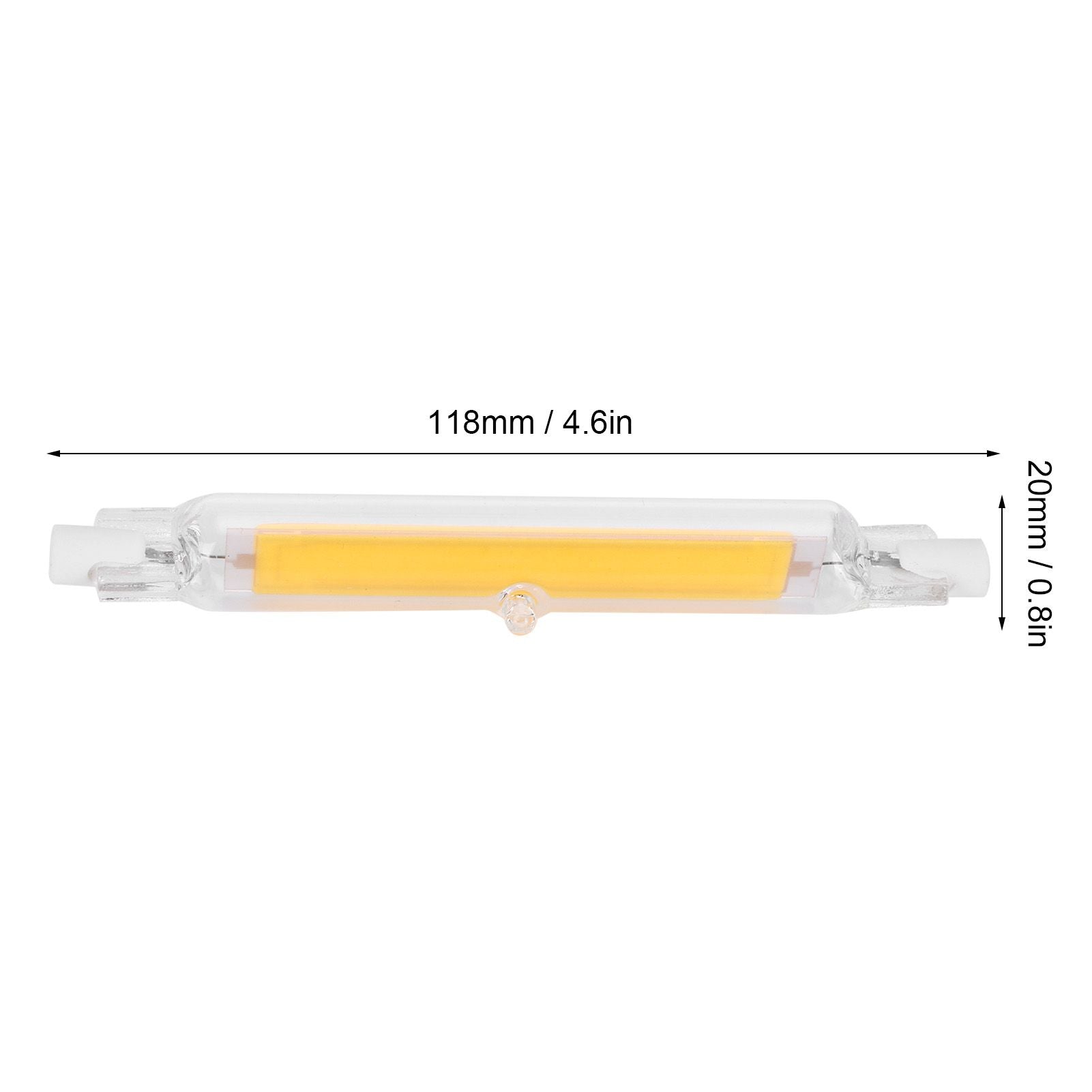 2Pcs R7S Light Bulb COB 15W Double Ended Light Source 118mm Flood Light Accessory 220VWarm White 3000K