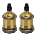 2PCS Vintage Lamp Socket Retro Aluminum Lamp Holder DIY Accessories for E26/27 Vintage BulbsYellow Bronze