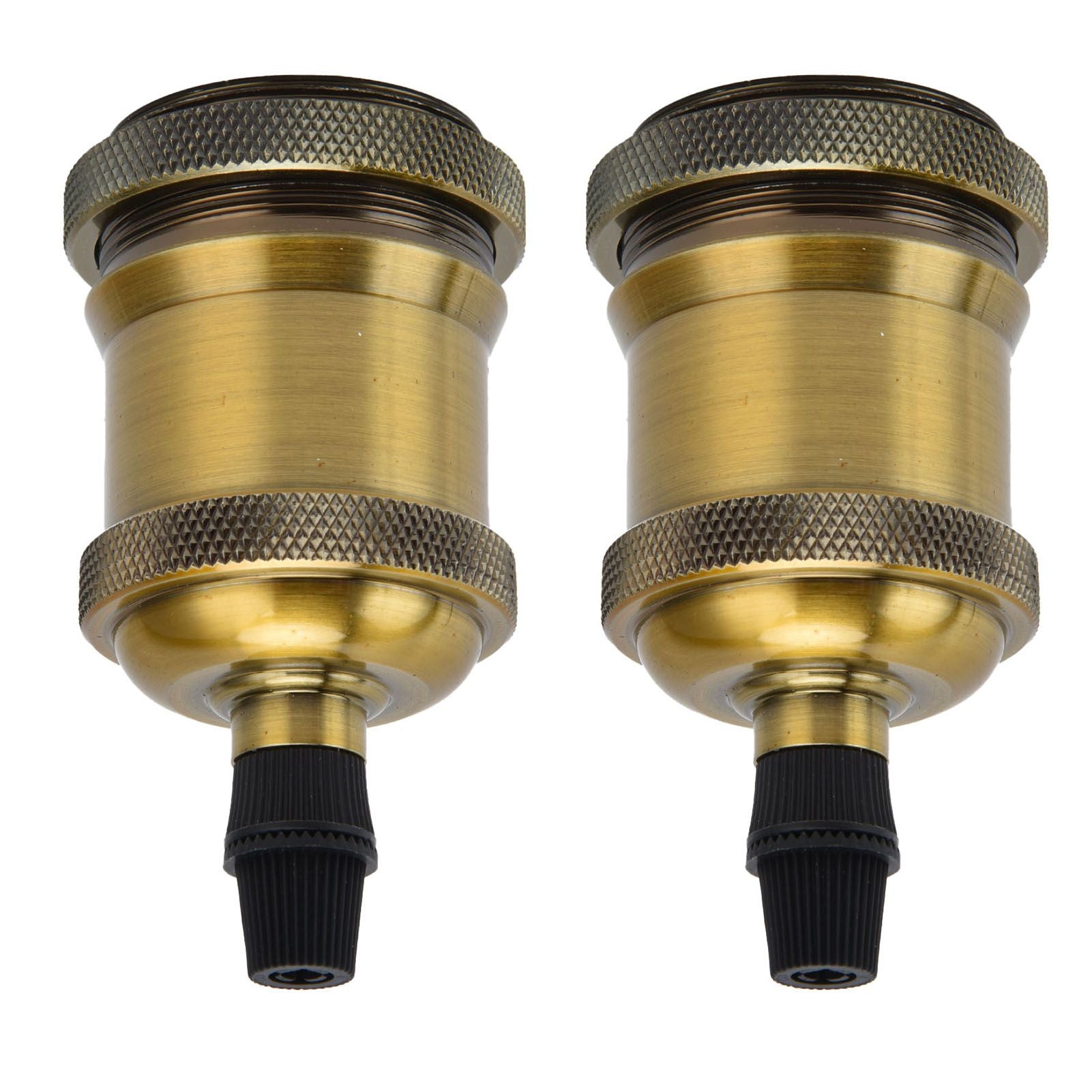 2PCS Vintage Lamp Socket Retro Aluminum Lamp Holder DIY Accessories for E26/27 Vintage BulbsYellow Bronze