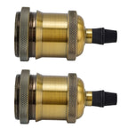 2PCS Vintage Lamp Socket Retro Aluminum Lamp Holder DIY Accessories for E26/27 Vintage BulbsYellow Bronze