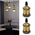 2PCS Vintage Lamp Socket Retro Aluminum Lamp Holder DIY Accessories for E26/27 Vintage BulbsYellow Bronze