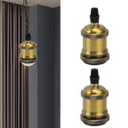 2PCS Vintage Lamp Socket Retro Aluminum Lamp Holder DIY Accessories for E26/27 Vintage BulbsYellow Bronze