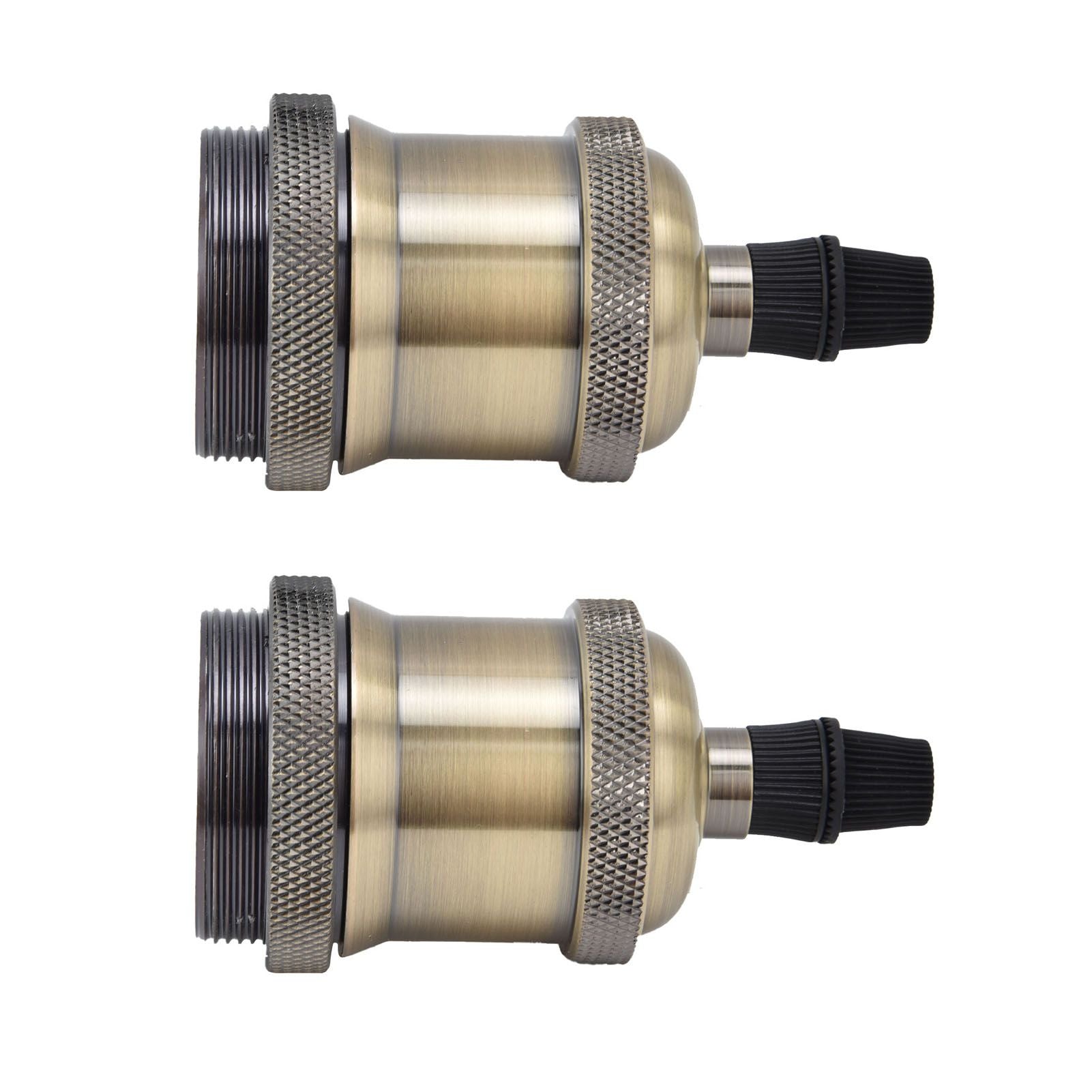 2PCS Vintage Lamp Socket Retro Aluminum Lamp Holder DIY Accessories for E26/27 Vintage BulbsGreen Bronze