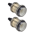 2PCS Vintage Lamp Socket Retro Aluminum Lamp Holder DIY Accessories for E26/27 Vintage BulbsGreen Bronze