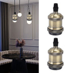 2PCS Vintage Lamp Socket Retro Aluminum Lamp Holder DIY Accessories for E26/27 Vintage BulbsGreen Bronze