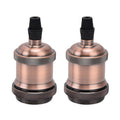 2PCS Vintage Lamp Socket Retro Aluminum Lamp Holder DIY Accessories for E26/27 Vintage BulbsRed Bronze