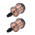 2PCS Vintage Lamp Socket Retro Aluminum Lamp Holder DIY Accessories for E26/27 Vintage BulbsRed Bronze