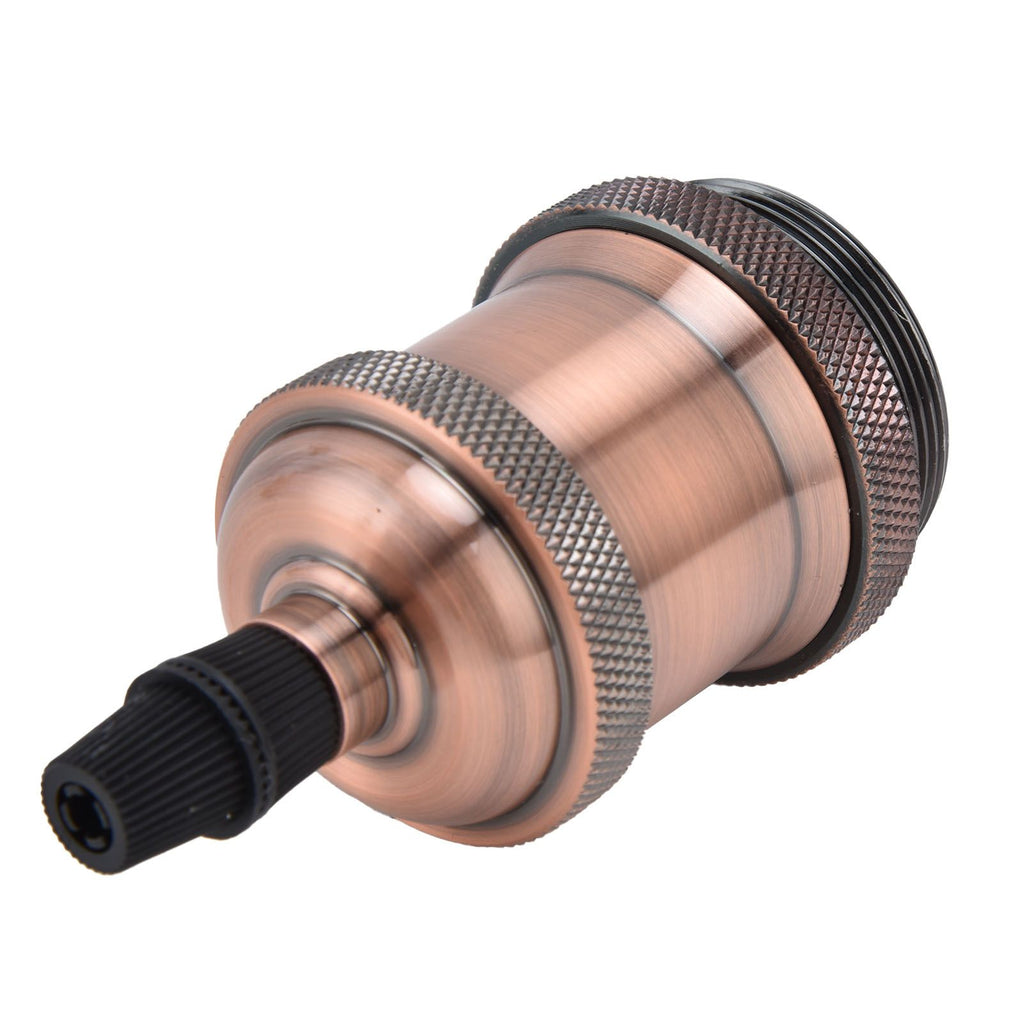 2PCS Vintage Lamp Socket Retro Aluminum Lamp Holder DIY Accessories for E26/27 Vintage BulbsRed Bronze