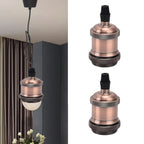 2PCS Vintage Lamp Socket Retro Aluminum Lamp Holder DIY Accessories for E26/27 Vintage BulbsRed Bronze