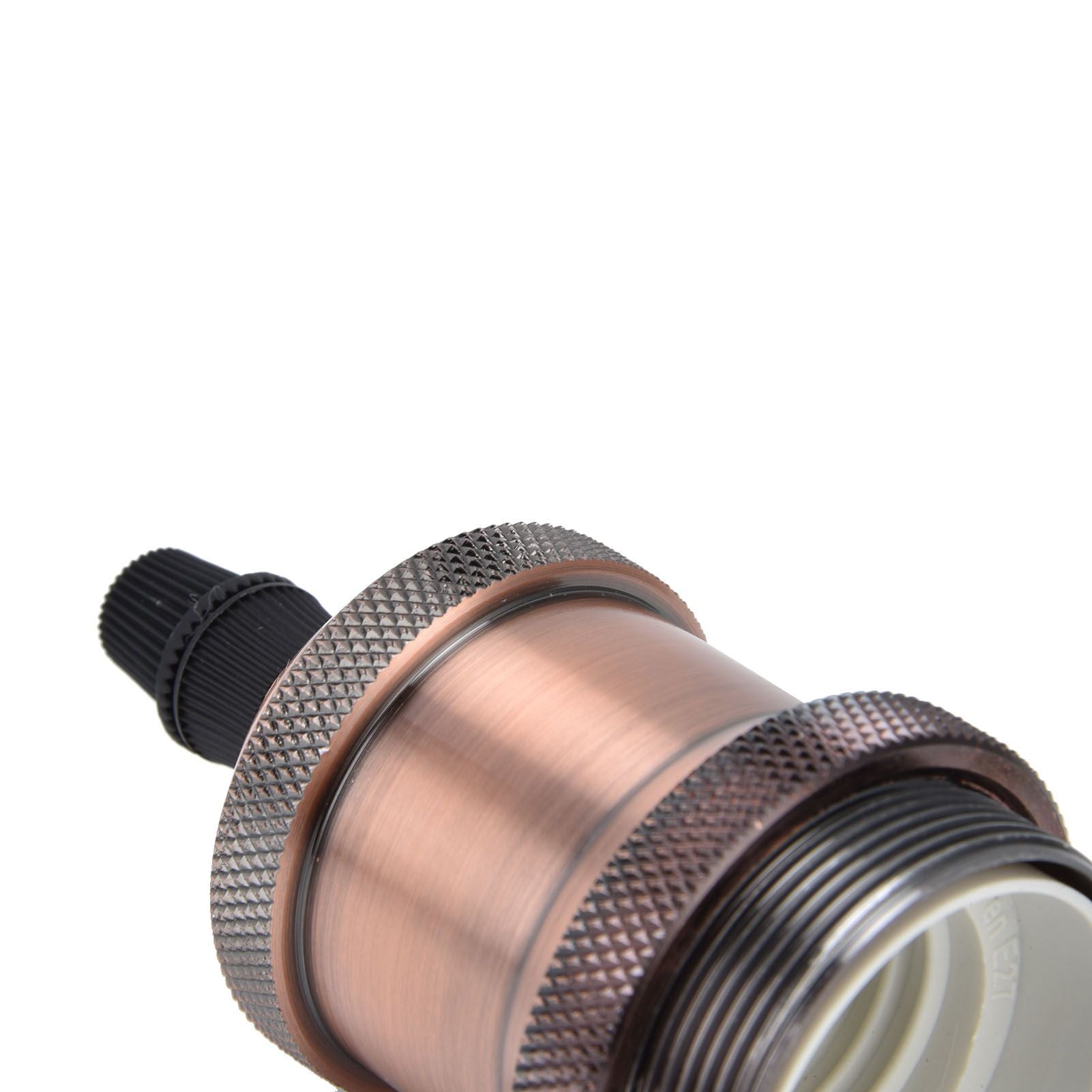 2PCS Vintage Lamp Socket Retro Aluminum Lamp Holder DIY Accessories for E26/27 Vintage BulbsRed Bronze