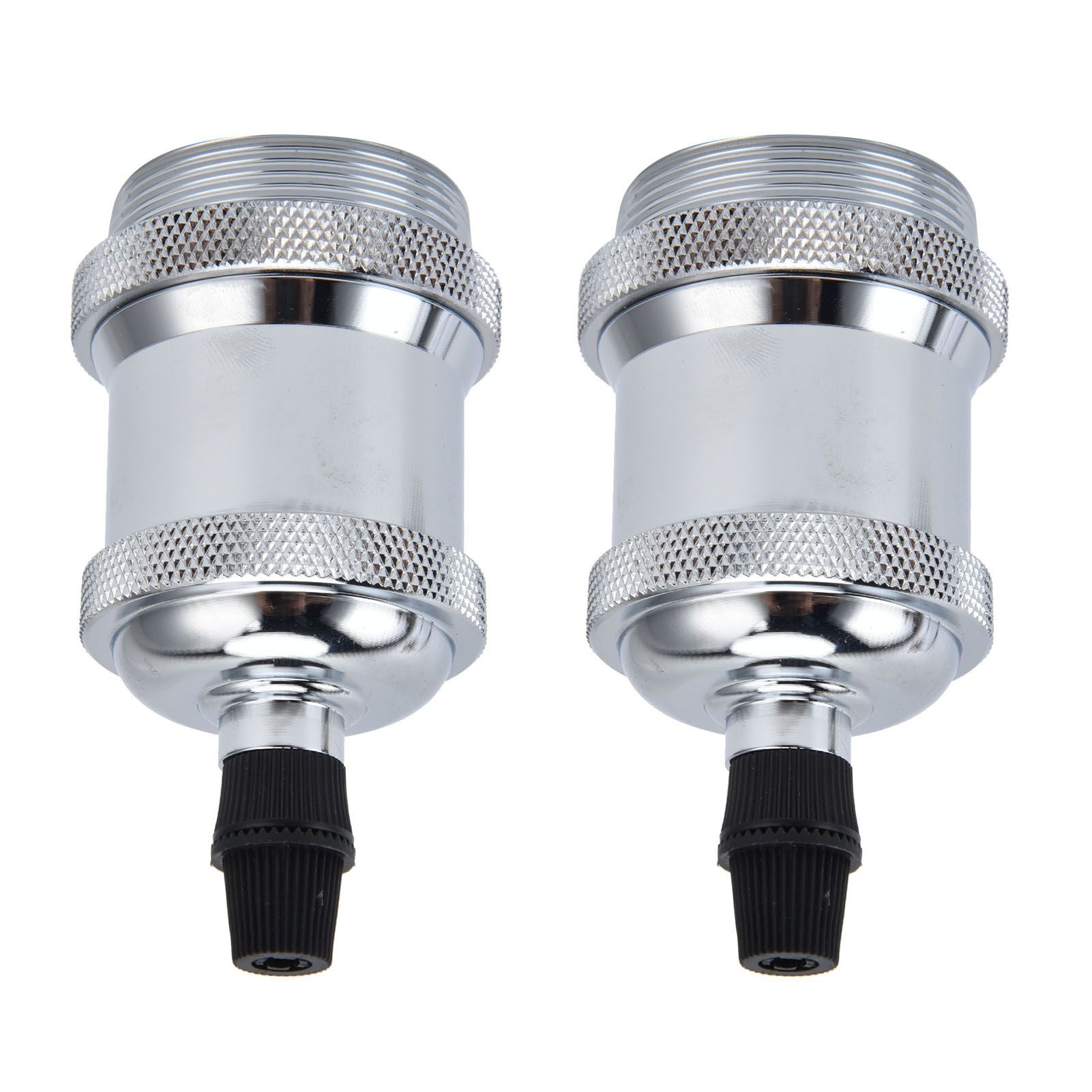 2PCS Vintage Lamp Socket Retro Aluminum Lamp Holder DIY Accessories for E26/27 Vintage BulbsSilver